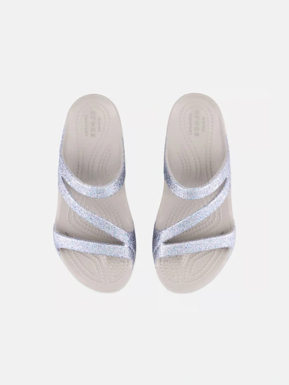 CROCS Women's Silver Glitter Sandals